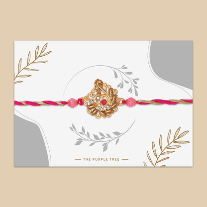 Designer Golden Peacock Rakhi