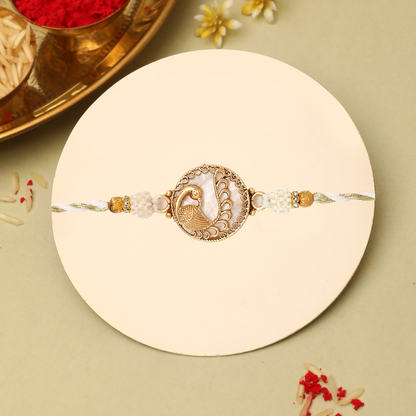 Marble Studded Peacock Rakhi