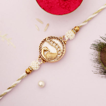 Marble Studded Peacock Rakhi