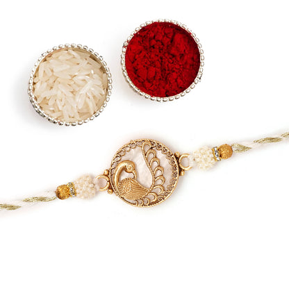 Marble Studded Peacock Rakhi