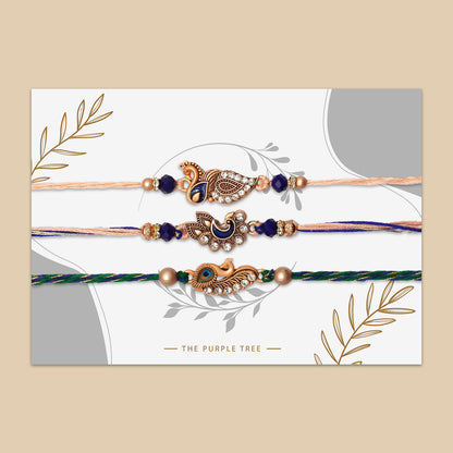 Rose Gold Peacock Rakhi