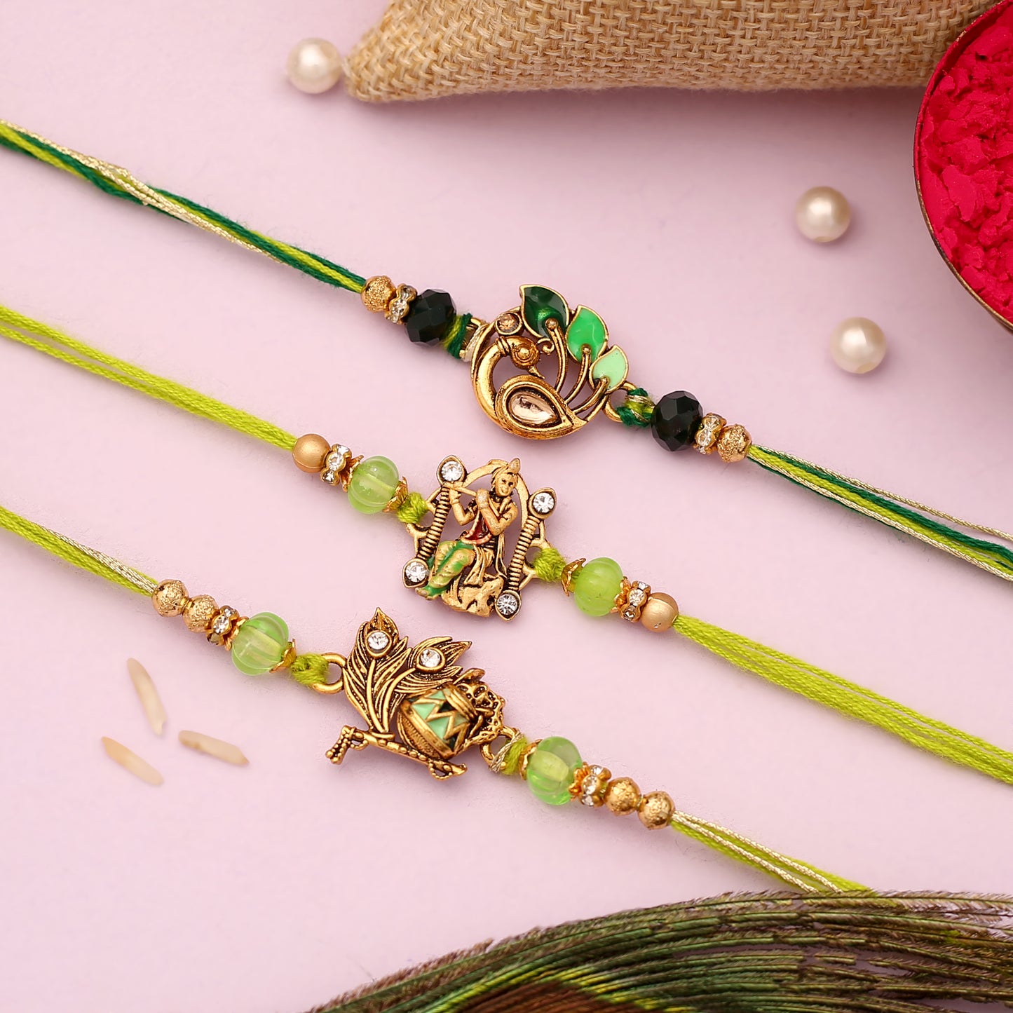 Green Kanha ji Rakhis