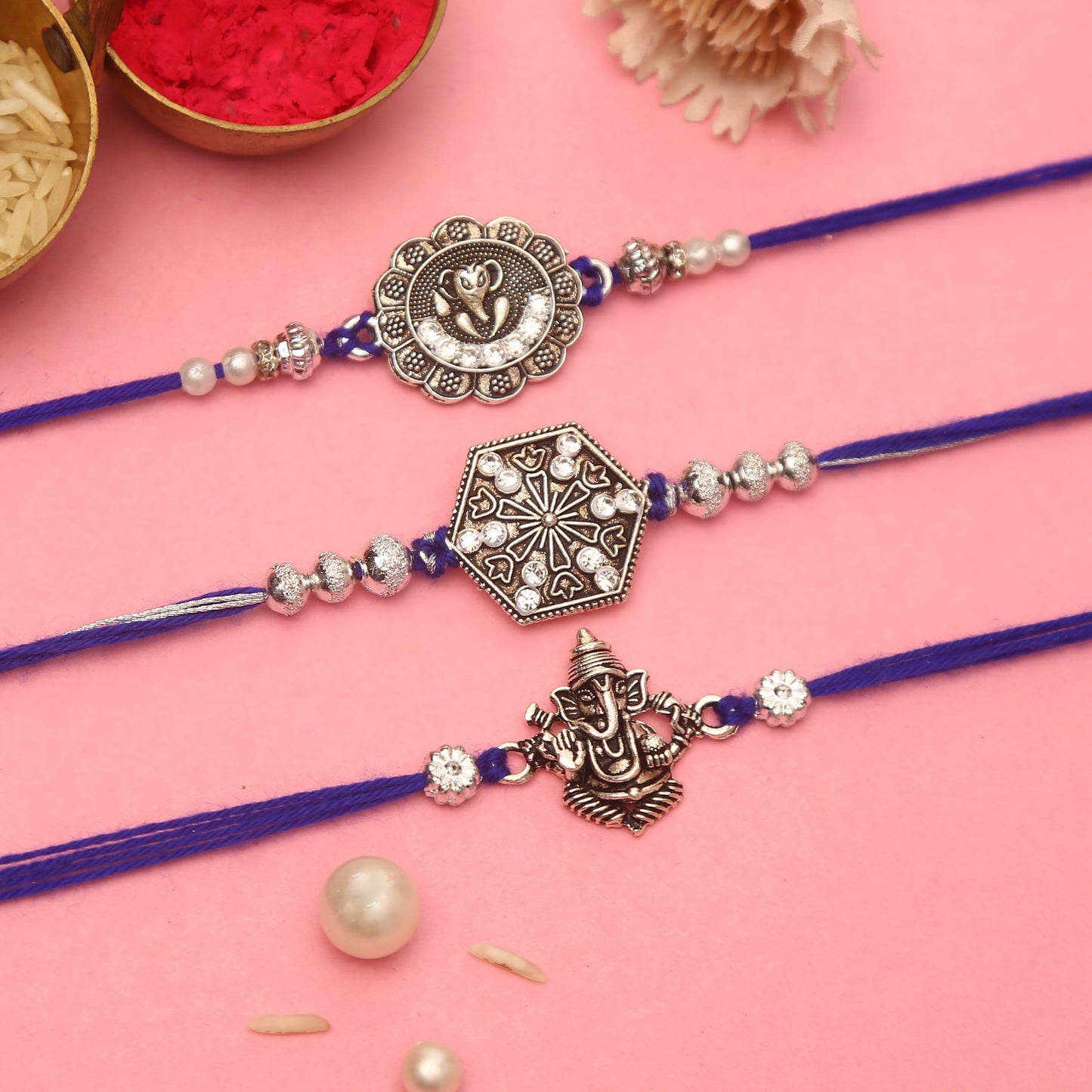 Divine Silver Ganesha Rakhi