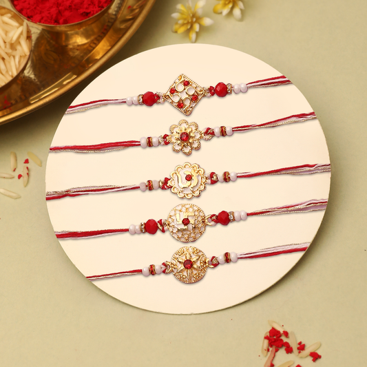 Designer Floral Kundan Rakhi