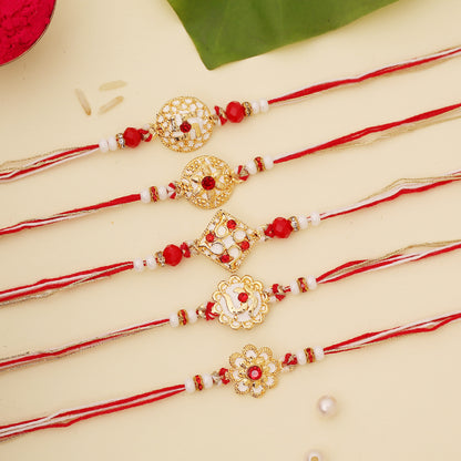 Designer Floral Kundan Rakhi