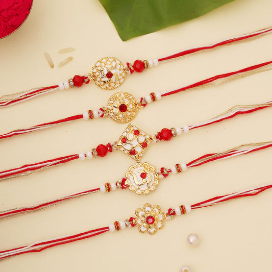 Designer Floral Kundan Rakhi