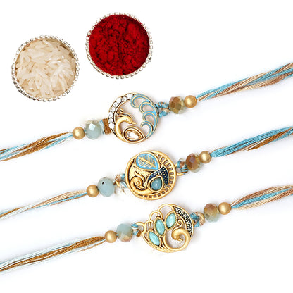 Blue Peacock Krishna Rakhis