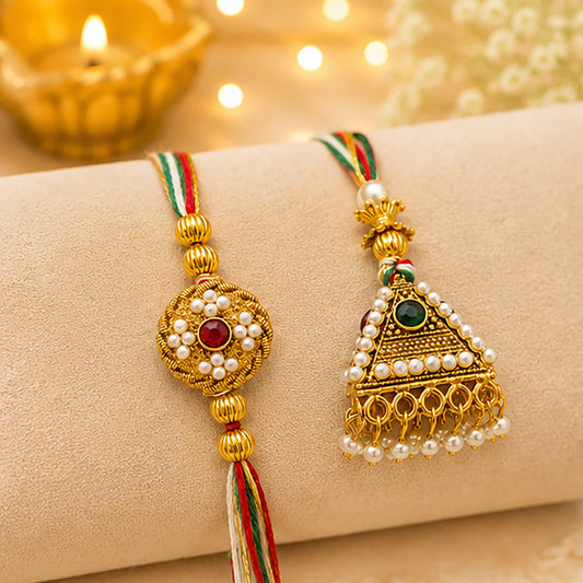 Designer Pearl Polki Rakhi