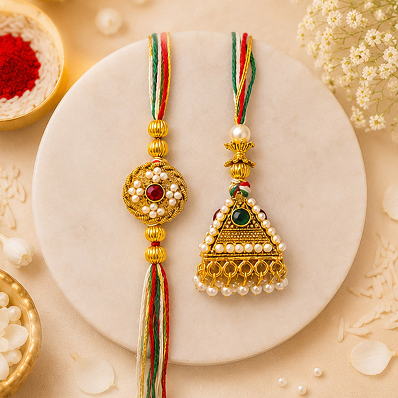 Designer Pearl Polki Rakhi