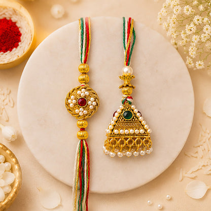 Designer Pearl Polki Rakhi