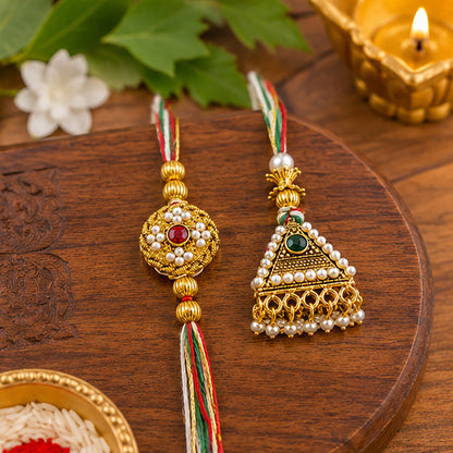 Designer Pearl Polki Rakhi