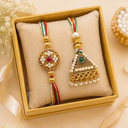 Designer Pearl Polki Rakhi