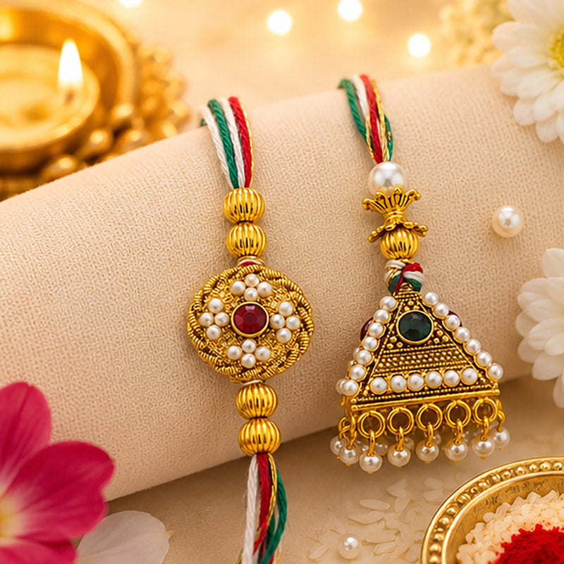 Designer Pearl Polki Rakhi