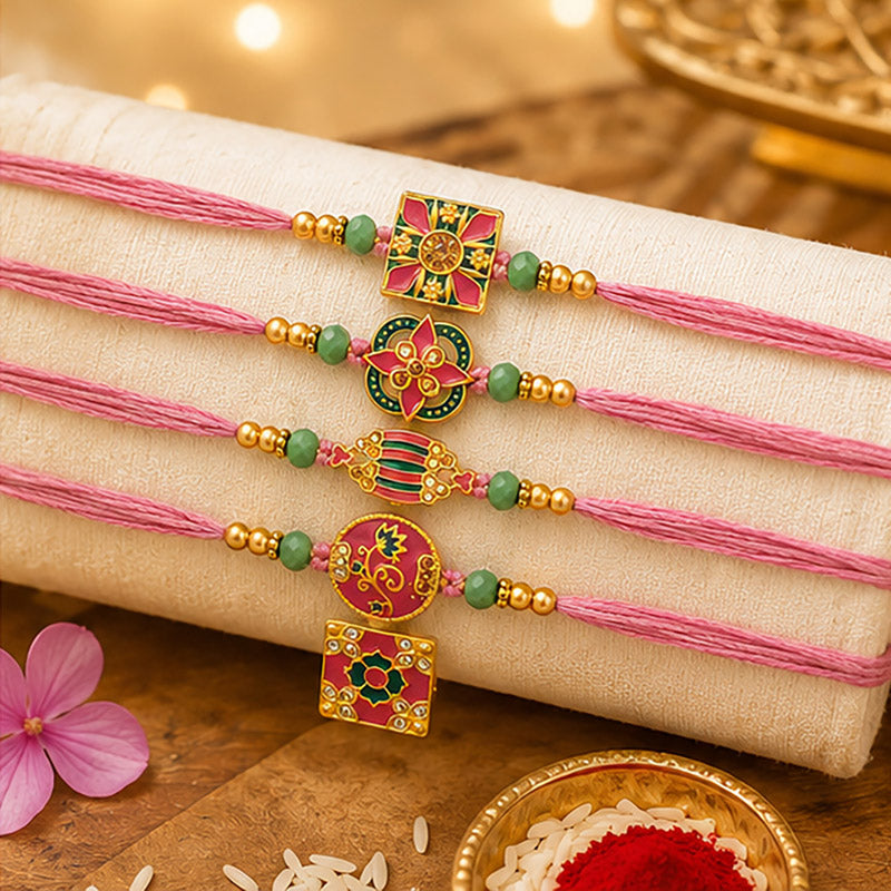 Floral Meenakari Rakhi (Set of 5)