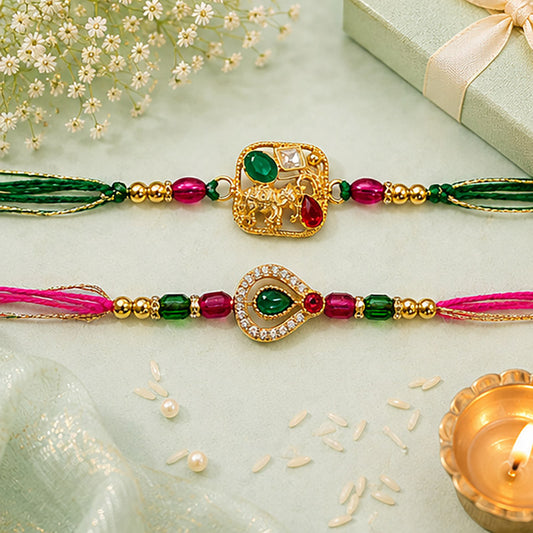 Auspicious Ganesha Kundan Rakhi
