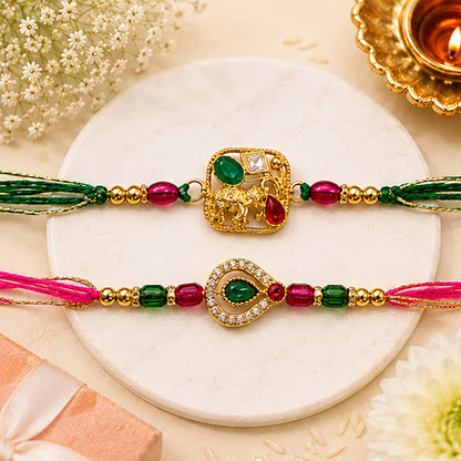 Auspicious Ganesha Kundan Rakhi