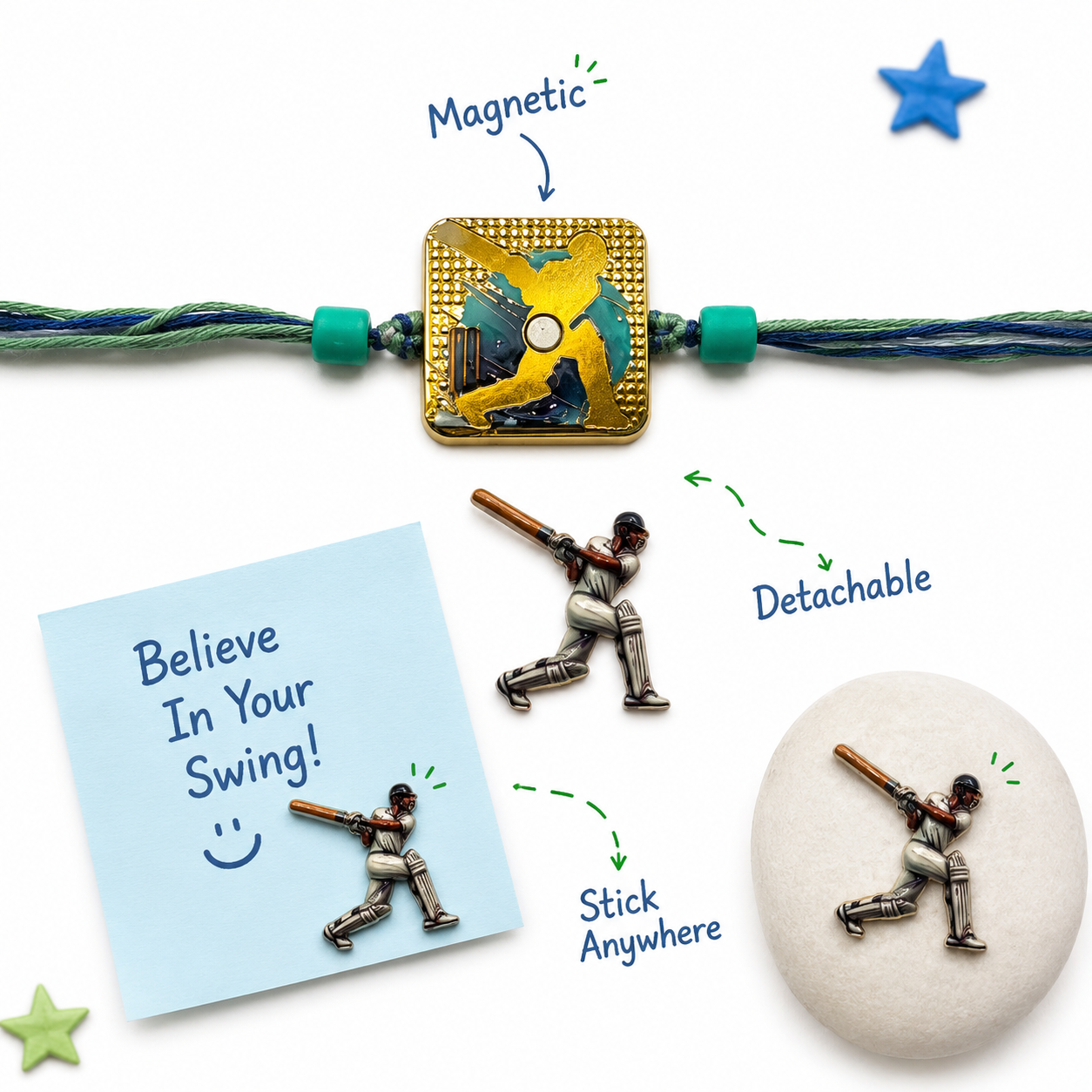 Magnetic Cricket Rakhi