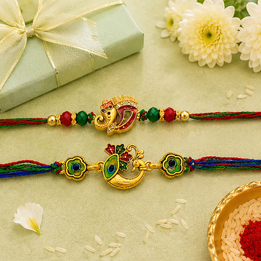Designer Enamel Ganesha Rakhi