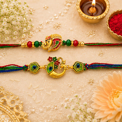 Designer Enamel Ganesha Rakhi
