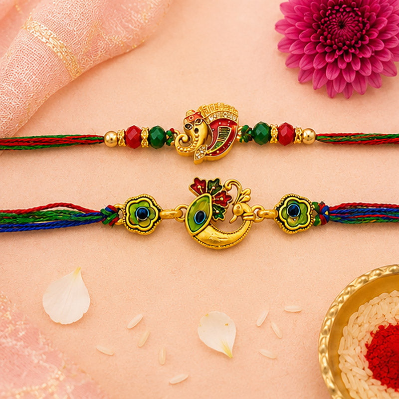 Designer Enamel Ganesha Rakhi