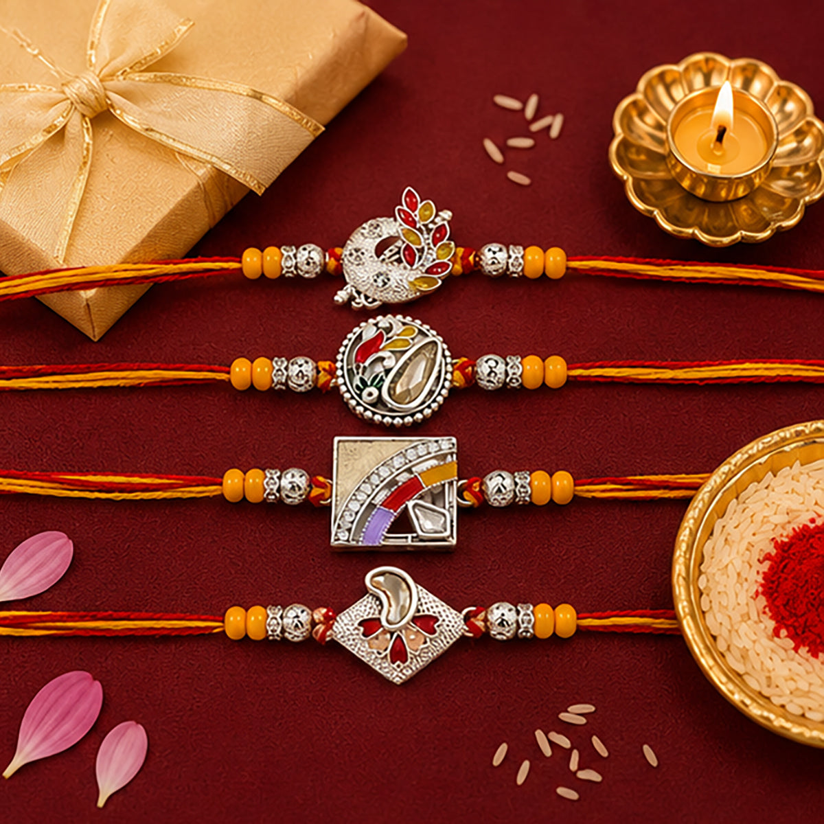 Premium Designer Kundan Studded Rakhis