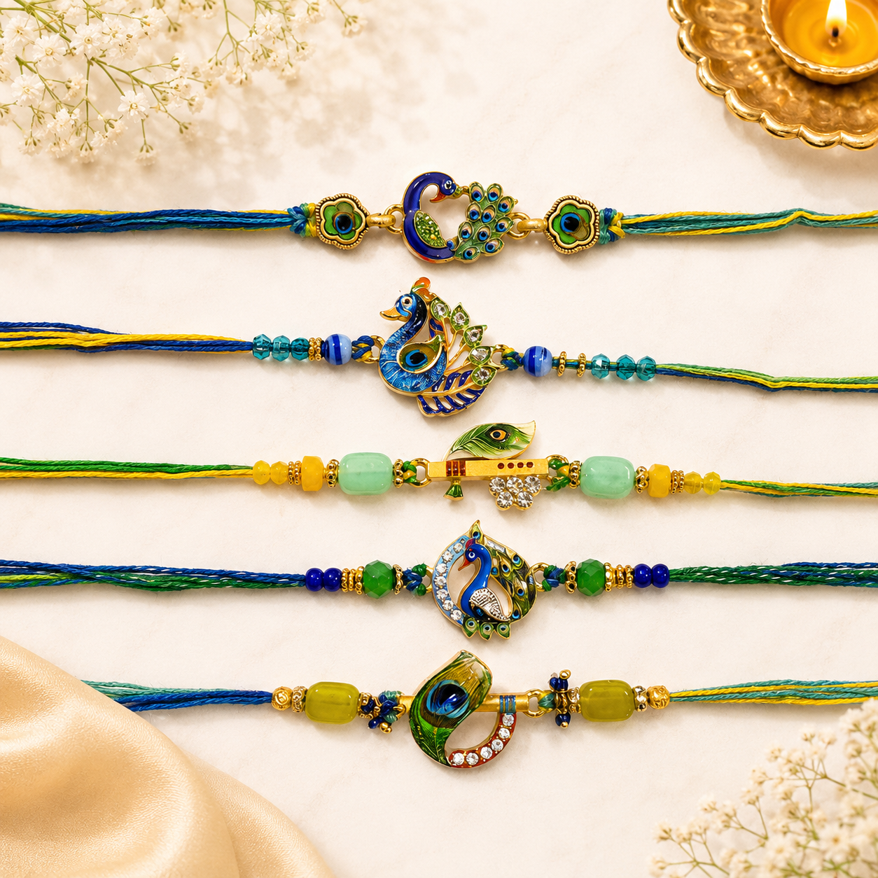 Premium Peacock Meenakari Designer Rakhis