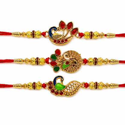 Stone Studded Premium Peacock Designer Rakhis