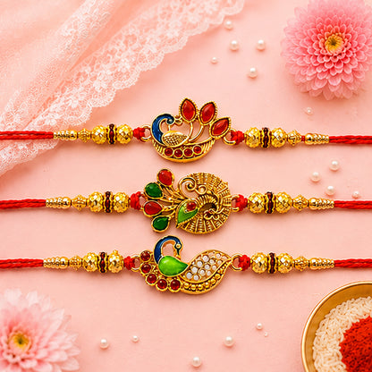 Stone Studded Premium Peacock Designer Rakhis