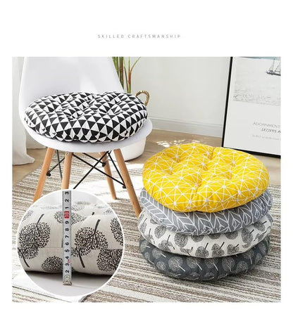 LadyBugs and Flowers Printed Round Chair Cushion