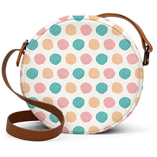 Round sling bag with cute round pattern in pastel color