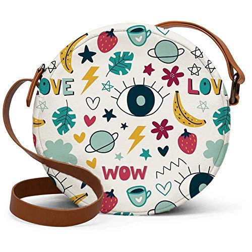 Round sling bag with cute pattern 