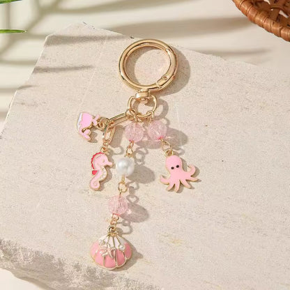 Pink Sea Treasures Bag Charm Keychain