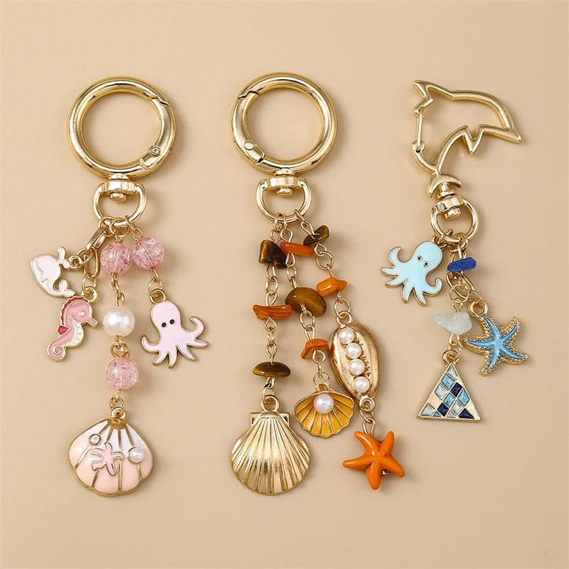 Blue Ocean Bag Charm Keychain