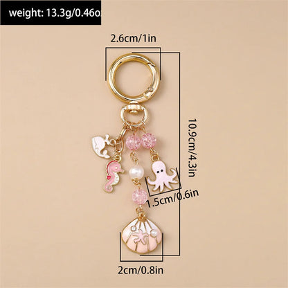 Pink Sea Treasures Bag Charm Keychain
