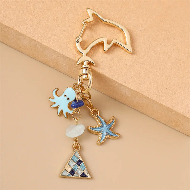 Blue Ocean Bag Charm Keychain