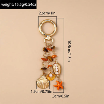Coastal Seashell Bag Charm Keychain