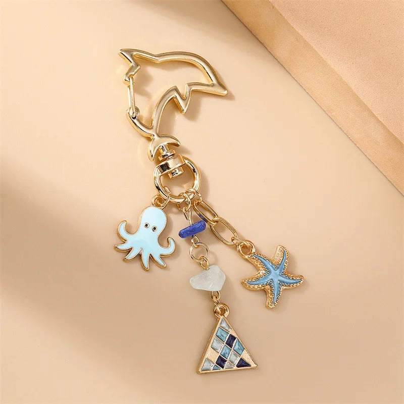 Blue Ocean Bag Charm Keychain