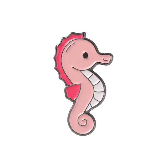 Pink Seahorse Enamel Pin