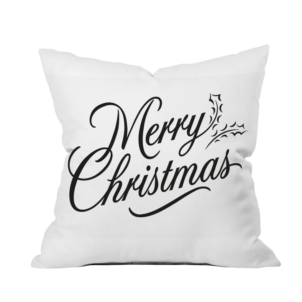  A festive throw pillow featuring "Merry Christmas" design, perfect for holiday home decor from the artist's shop.

