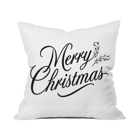  A festive throw pillow featuring "Merry Christmas" design, perfect for holiday home decor from the artist's shop.

