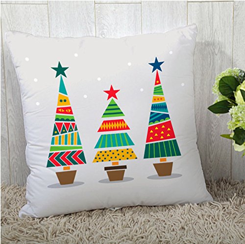  A decorative pillow cover featuring a festive Christmas tree design, perfect for holiday home decor.