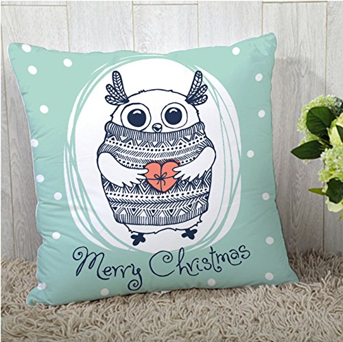 A cozy pillow featuring a cute owl holding a heart, perfect for adding charm to any room.