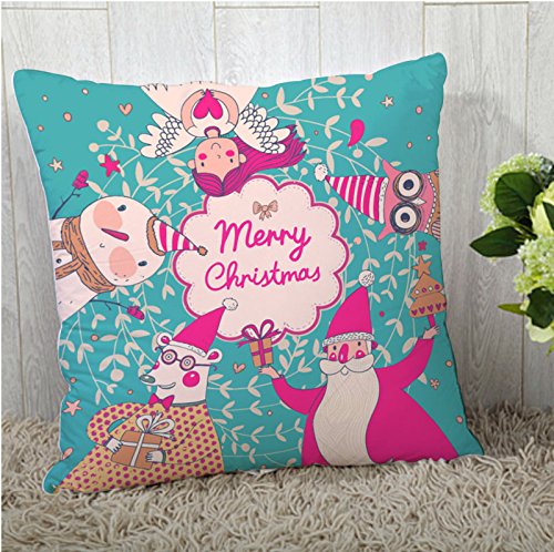 A cozy pillow featuring a cheerful "Merry Christmas" design, perfect for holiday decor and festive comfort.