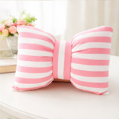 Cute Pink Bow Cushion (Pack of 1, 14x16 inch, Satin)