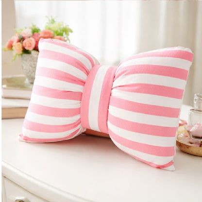 Cute Pink Bow Cushion (Pack of 1, 14x16 inch, Satin)