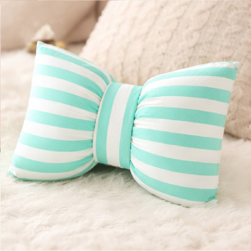 Cute Blue Bow Satin Cushion (Blue, 14x16 inch)