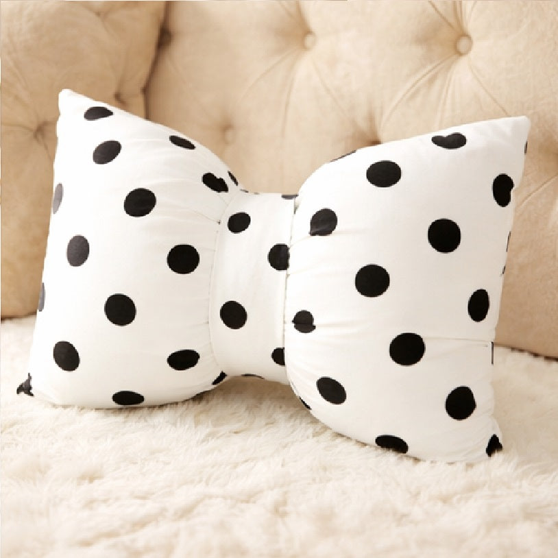 Cute Bow Cushion (Pack of 1, 14x16 inch, Satin)