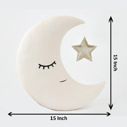 2. Soft pillow featuring white bear shape and crescent.