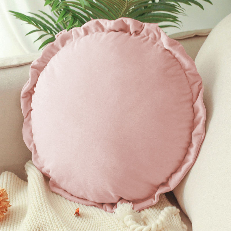 Ella Ruffle Pink Round Cushion For Kids – The Purple Tree