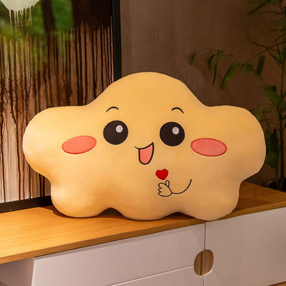  Pillow designed like a cloud with a cheerful expression